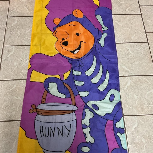 Vtg 73x28 Banner Door Cover Winnie The Pooh Bear HUNNY POT‎ Disney HALLOWEEN - Picture 2 of 7